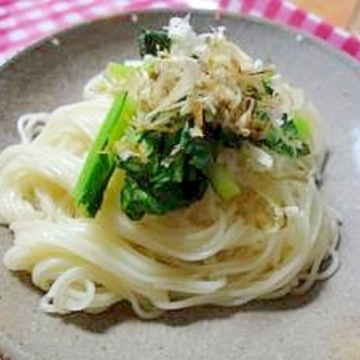 小松菜たっぷり♪ぶっかけそうめん